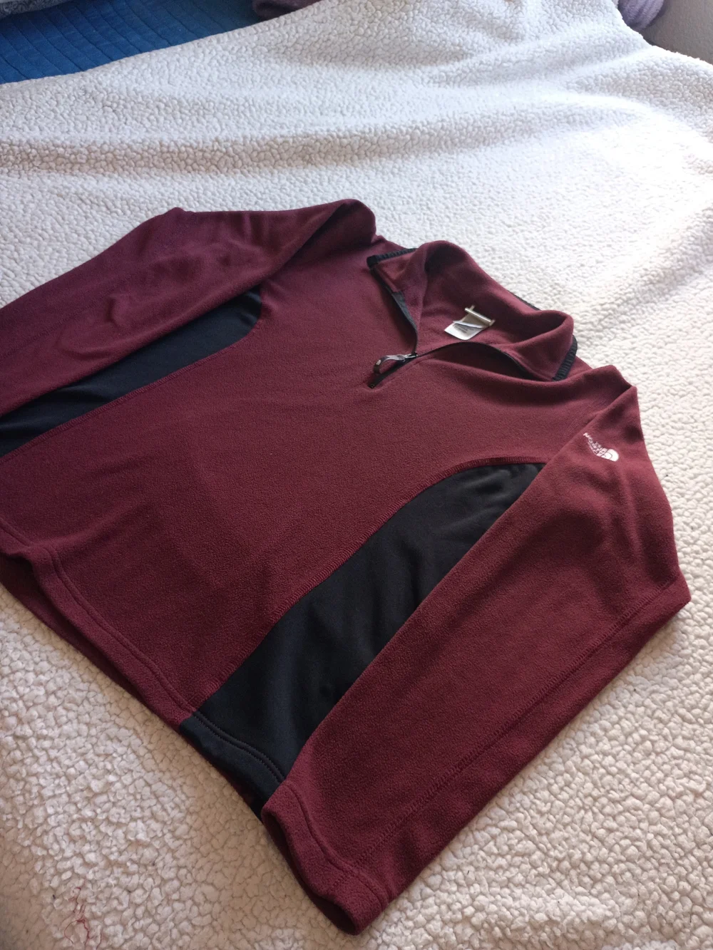 The North Face Men’s Half-Zip Fleece Pullover - Burgundy/Black